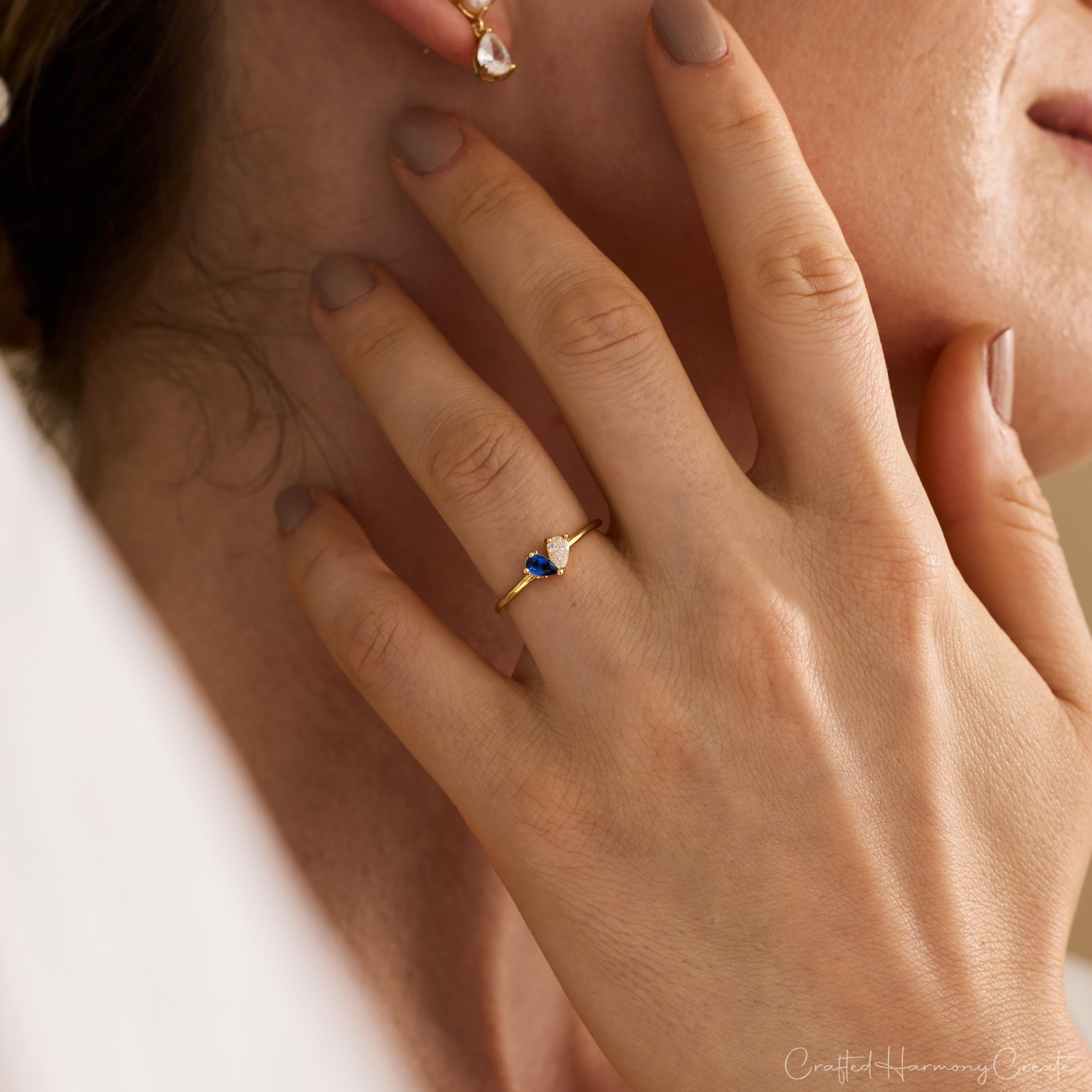 Personalized 3D Heart Birthstone Ring