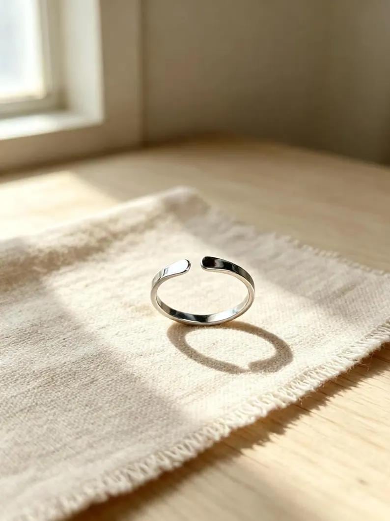 Custom Engraved Double Initial Ring, 18K Gold Plated Steel