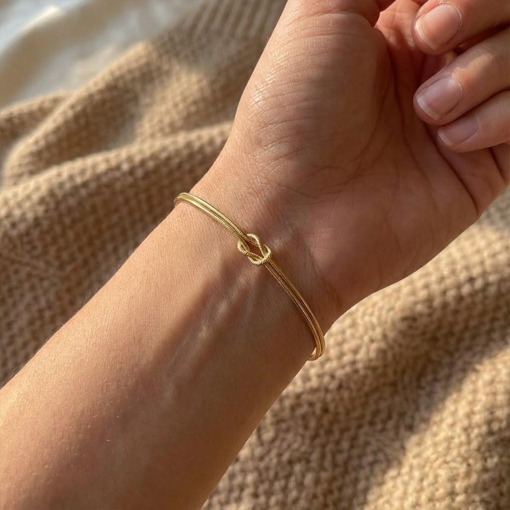 Love Knot Bracelet for Couples in Plated Stainless Steel