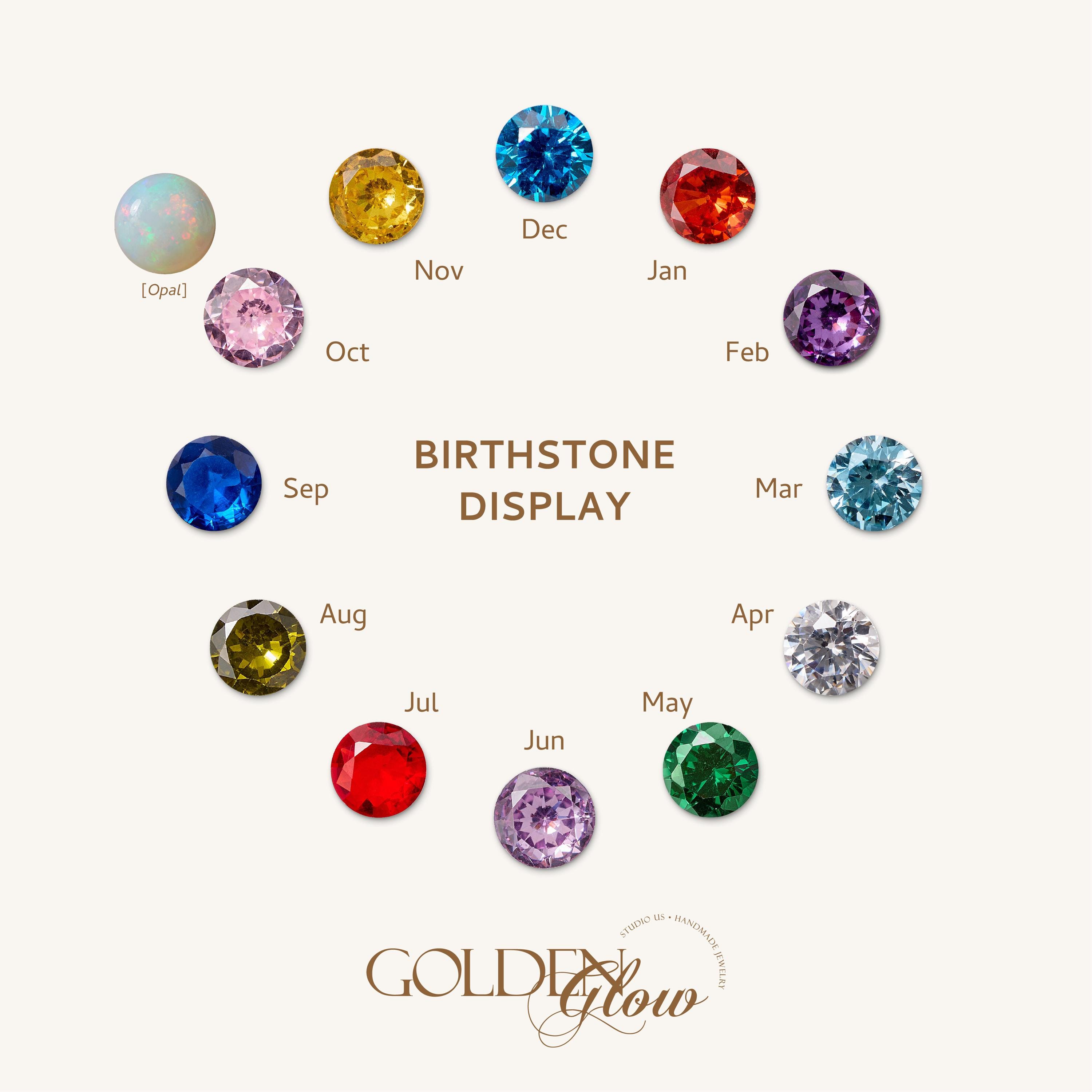 14K Gold Plated Couple Heart Birthstone Necklace with Two Teardrop Stones