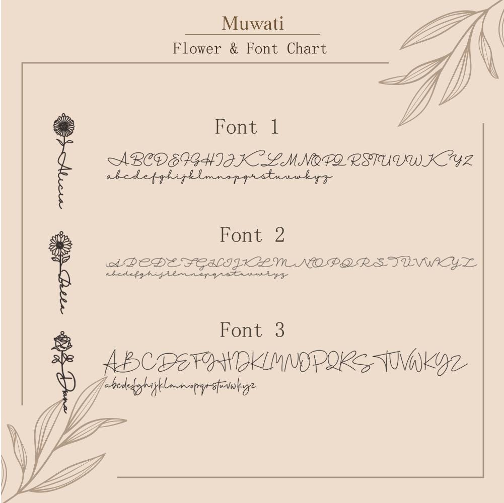 Personalized Name Necklace with Birth Flower Charm