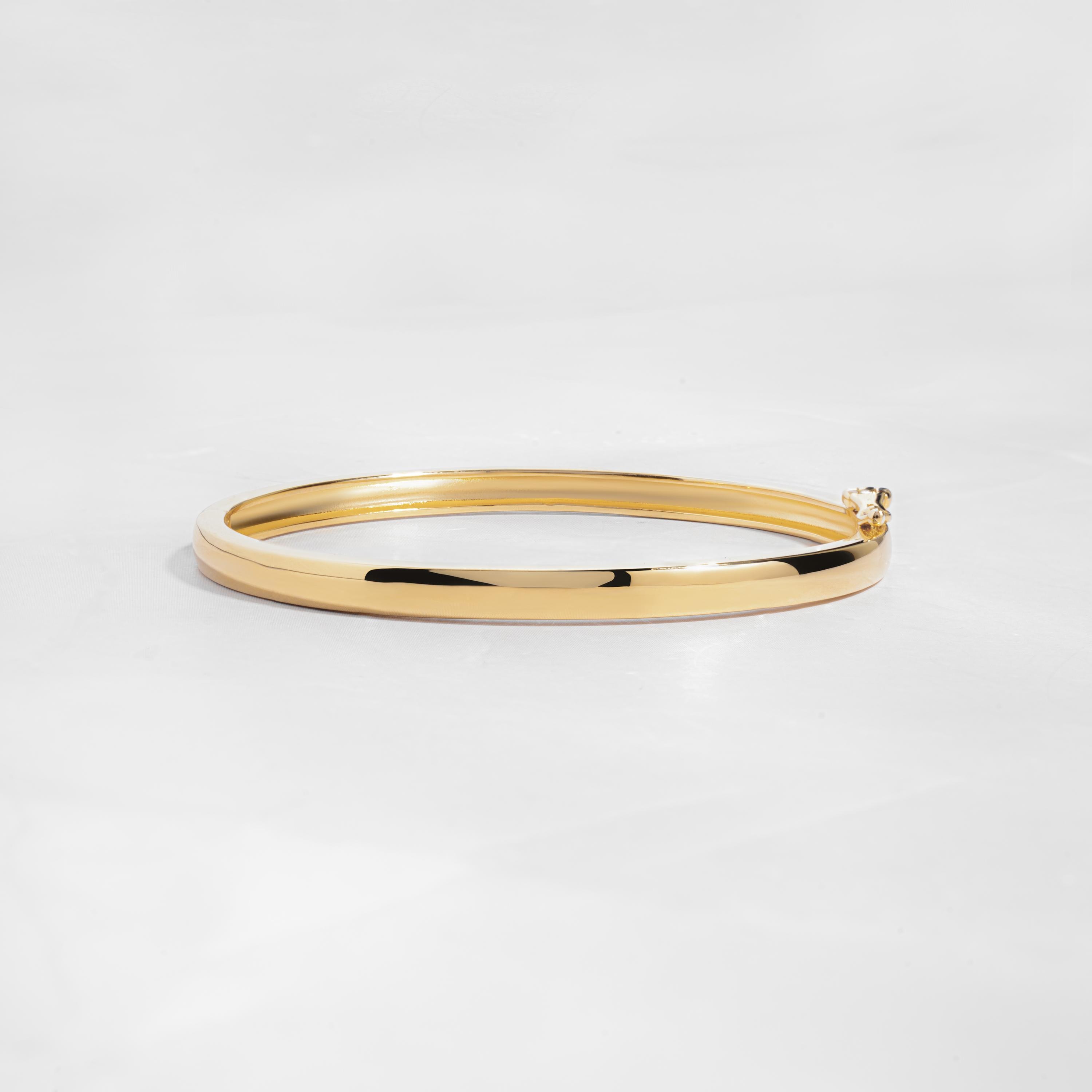 Gold Plated Bangle Bracelet with Thick 14K Finish