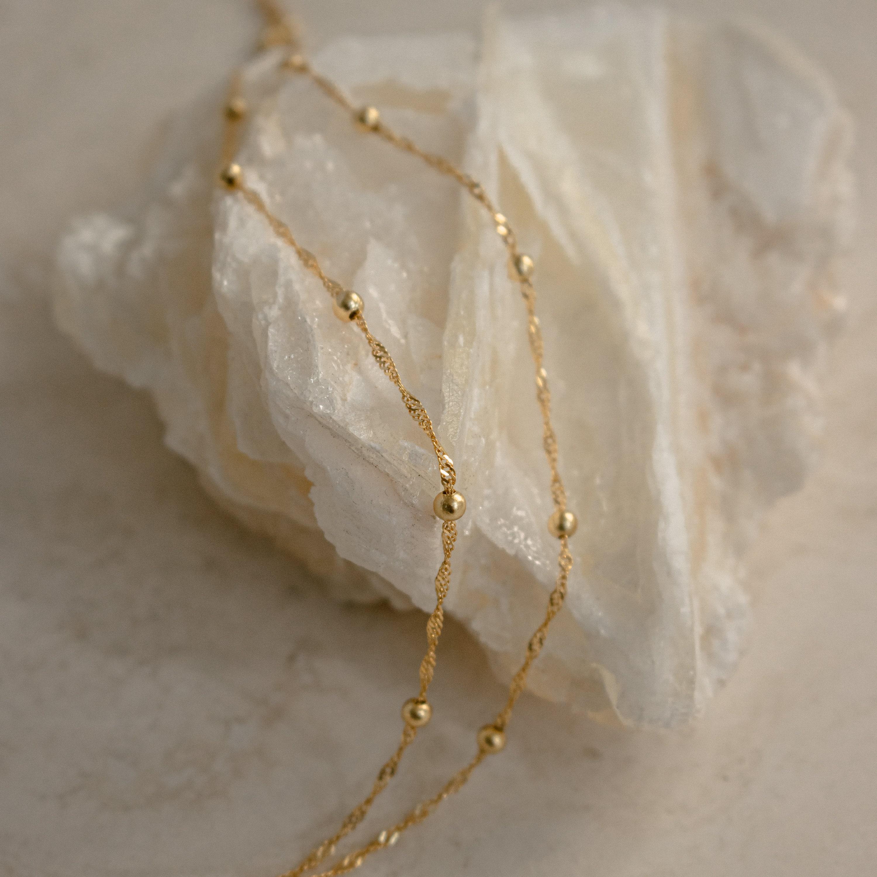 Duo Bead Chain Bracelet in Sterling Silver and 18K Gold Tone