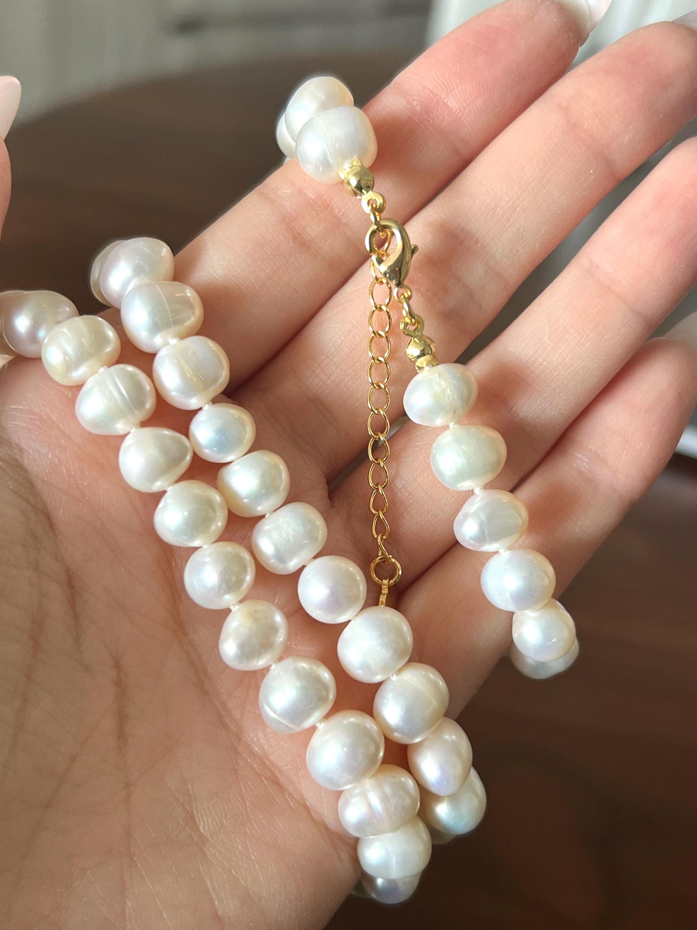 Hand-Knotted Freshwater Pearl Strand with Lobster or Toggle Clasp