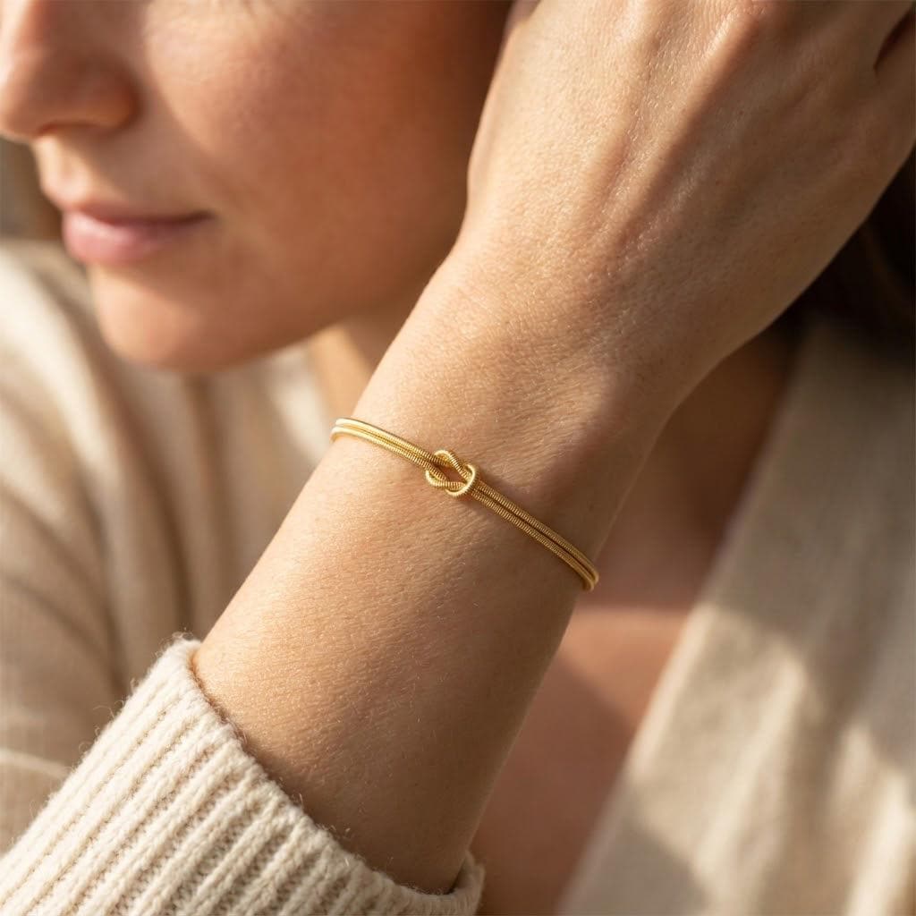 Love Knot Bracelet for Couples in Plated Stainless Steel