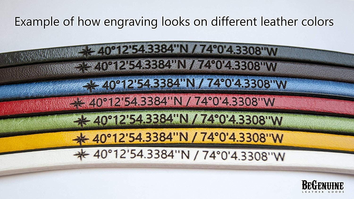 Personalized Leather and Stainless Steel Couple Cuff Bracelet Set