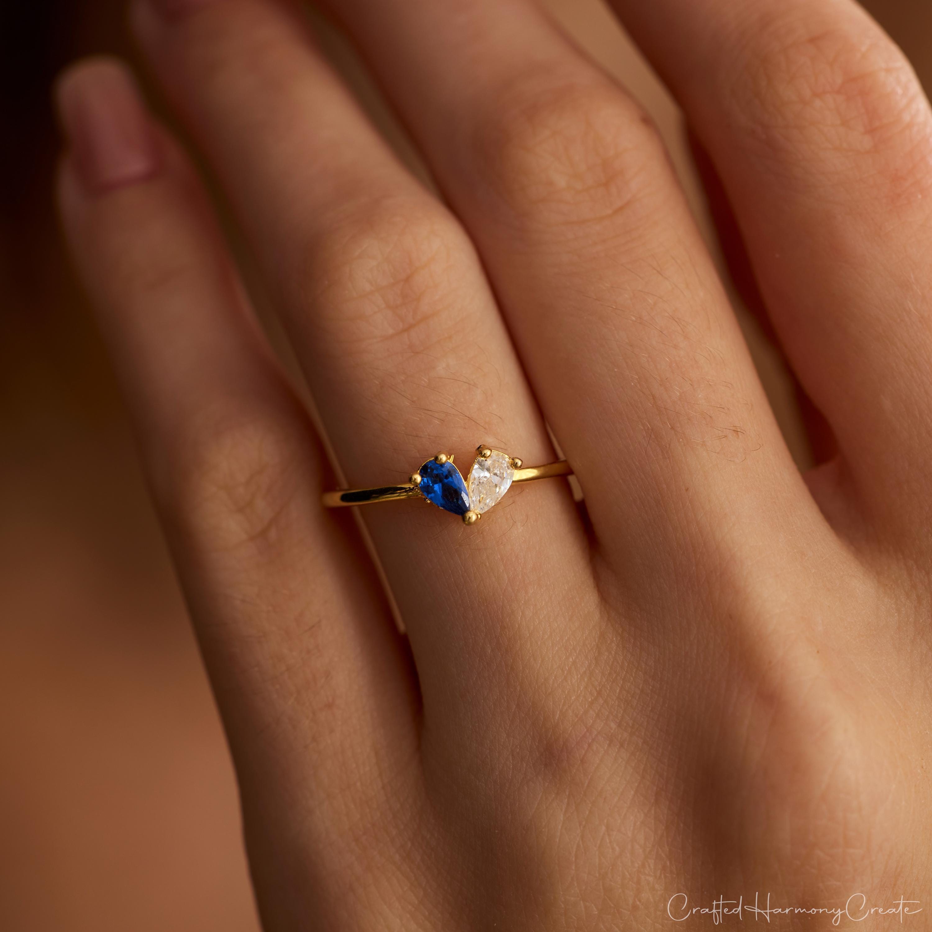 Personalized 3D Heart Birthstone Ring