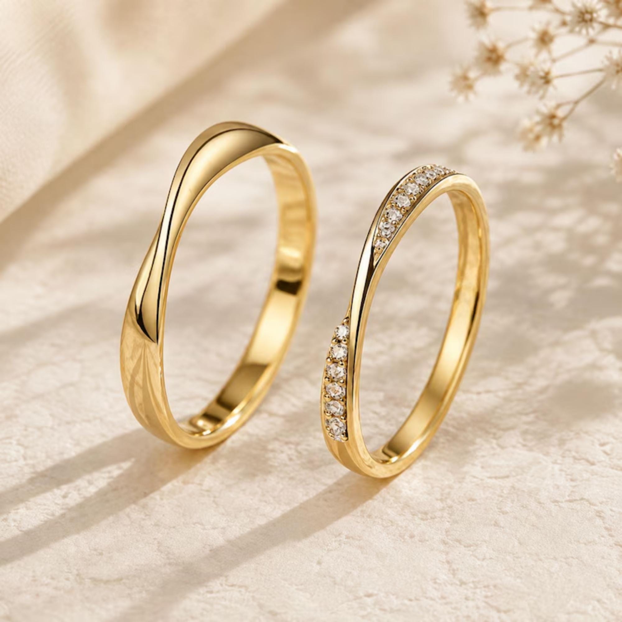 Sterling Silver Twisted Couple Ring Set