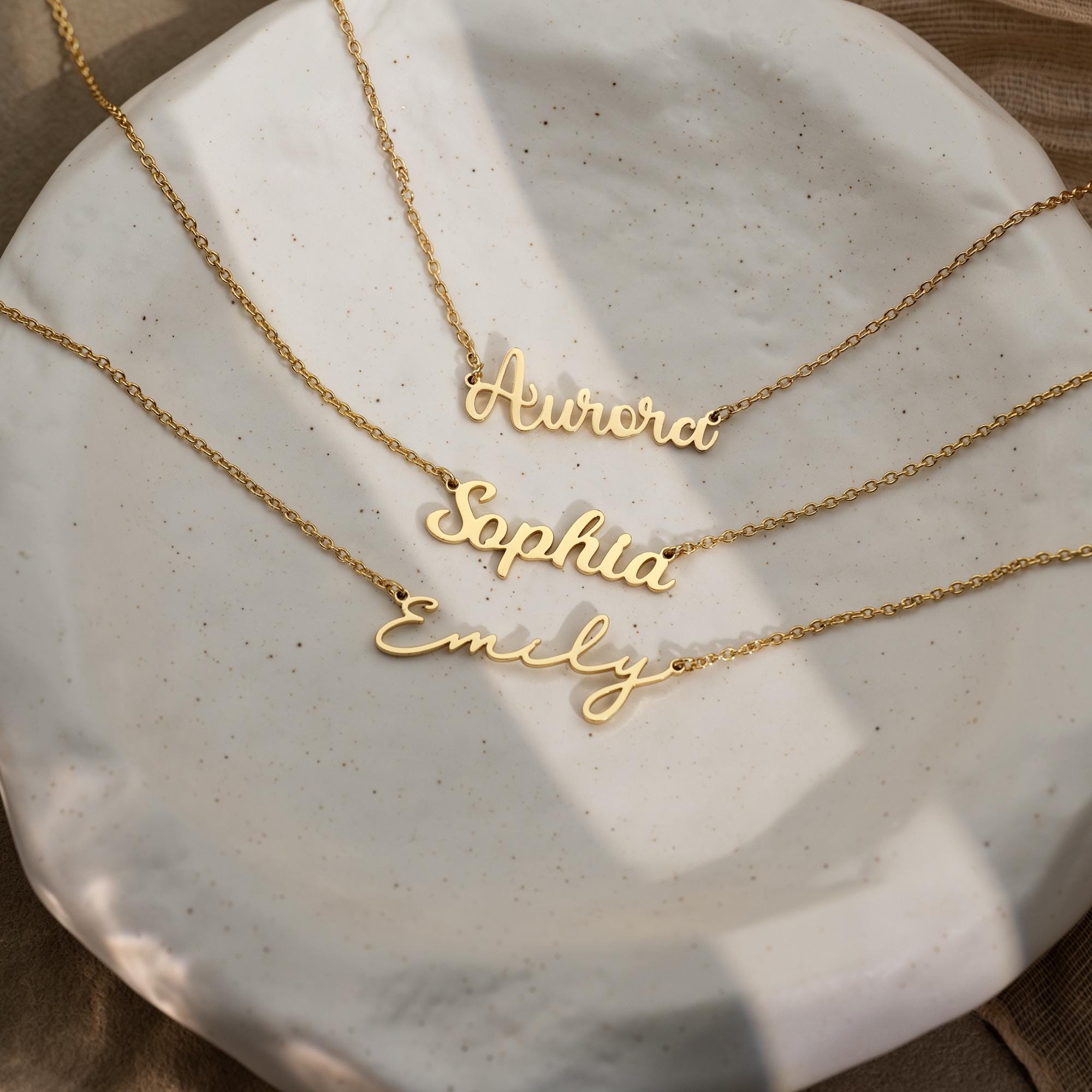 Personalized Name Necklace in 18K Gold Plated Finish