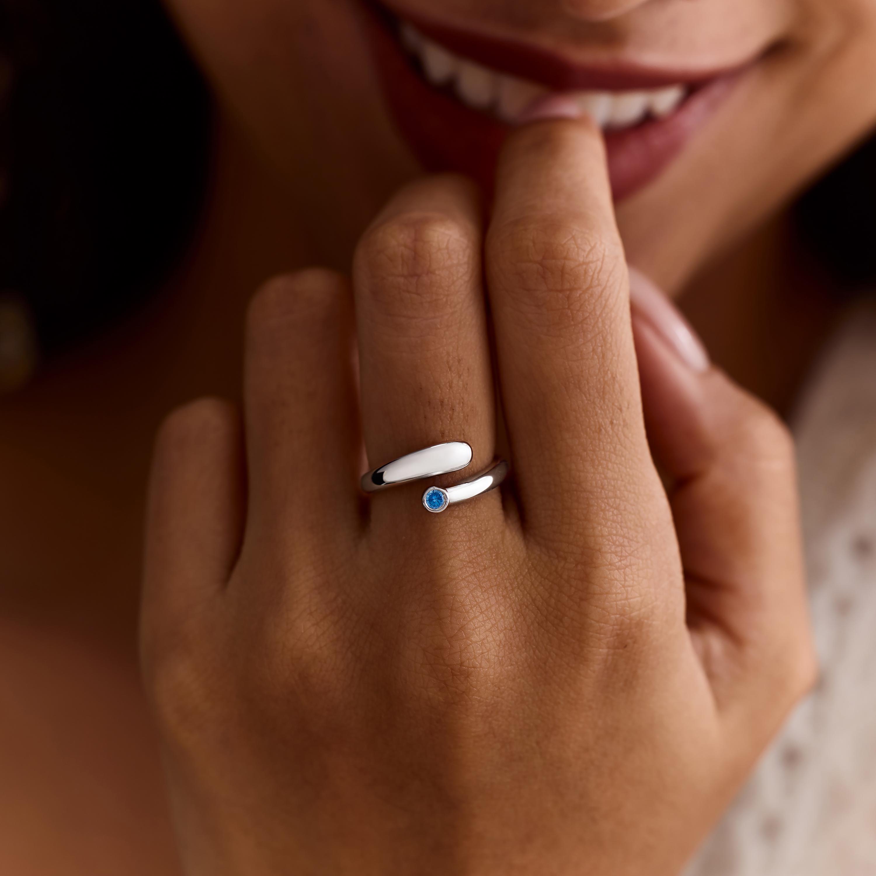 Custom Adjustable Birthstone Ring With Dainty Multi-Stone Detail