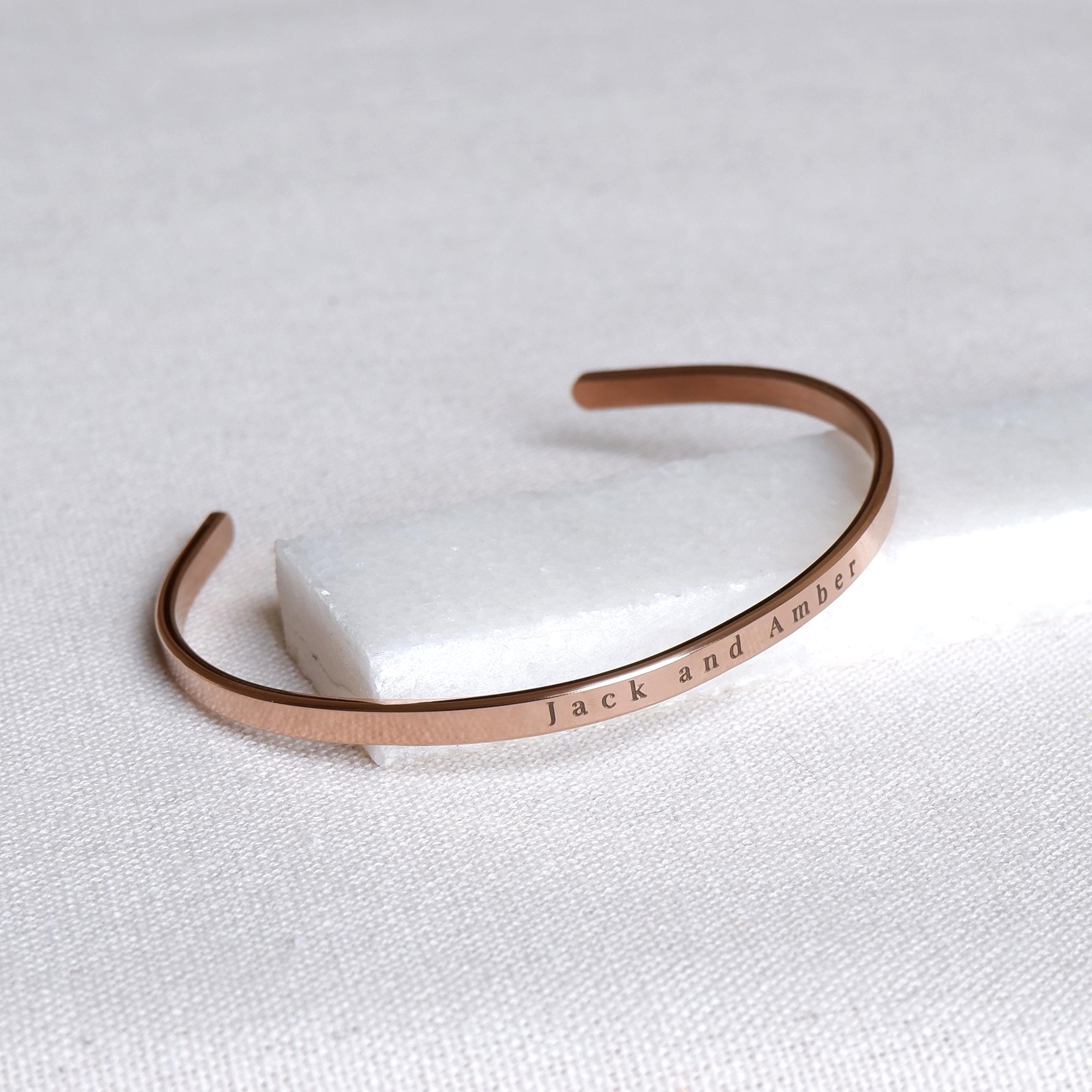 Unisex Engraved Cuff Bracelet with Custom Message