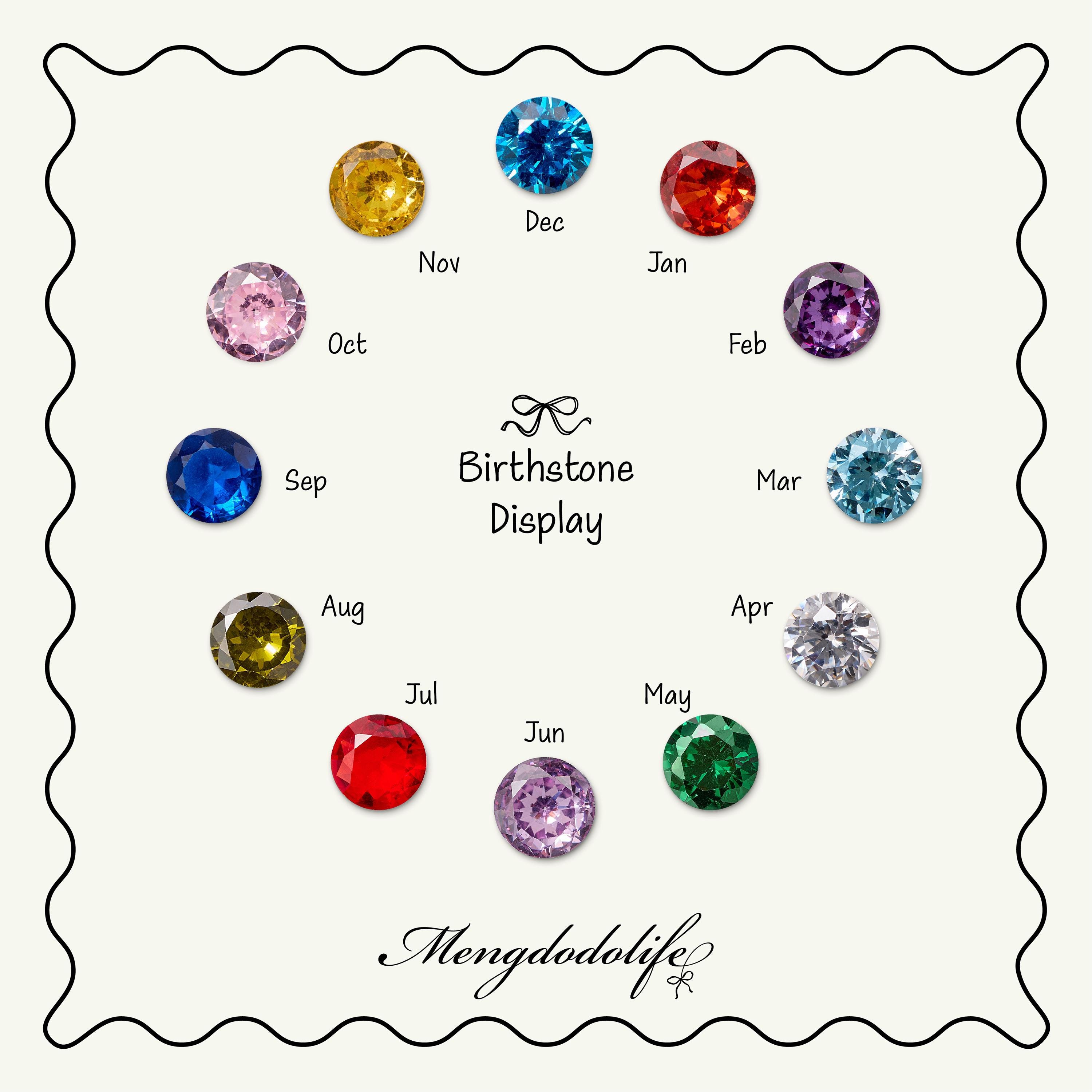 Double Birthstone Pendant Necklace with Two Gemstones