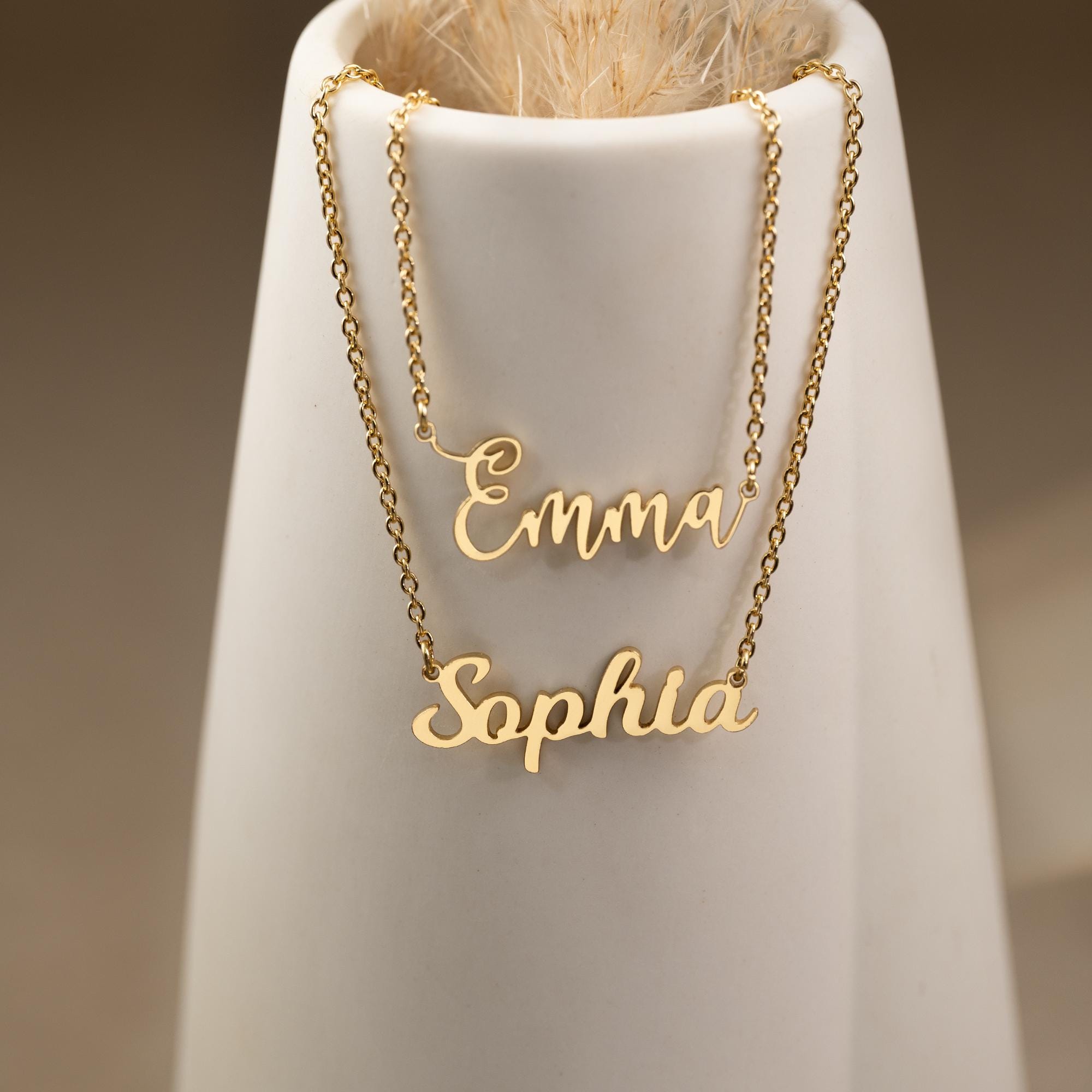 Personalized Name Necklace in 18K Gold Plated Finish