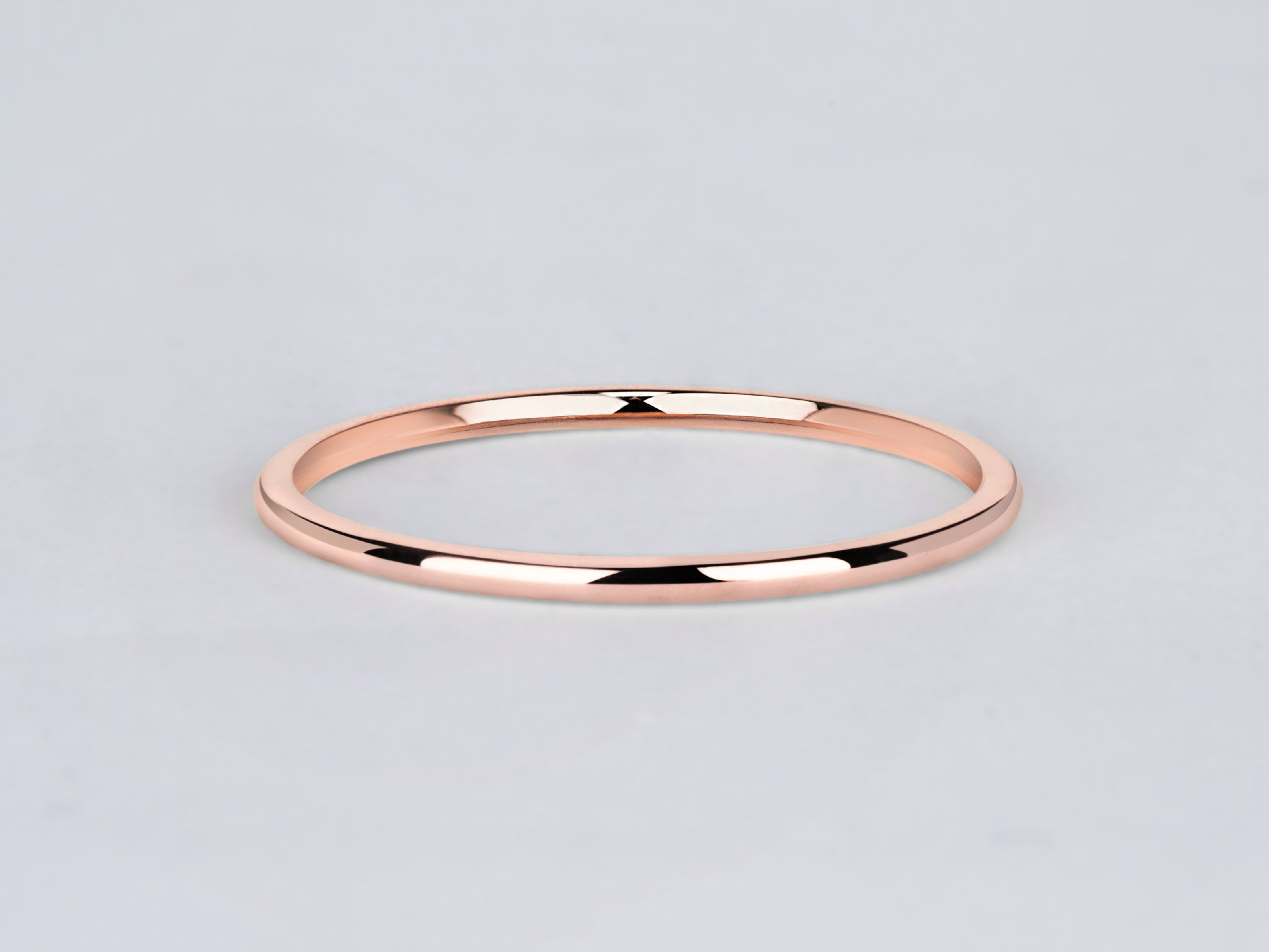Solid Gold Thin Wedding Band, 1mm Minimalist Ring