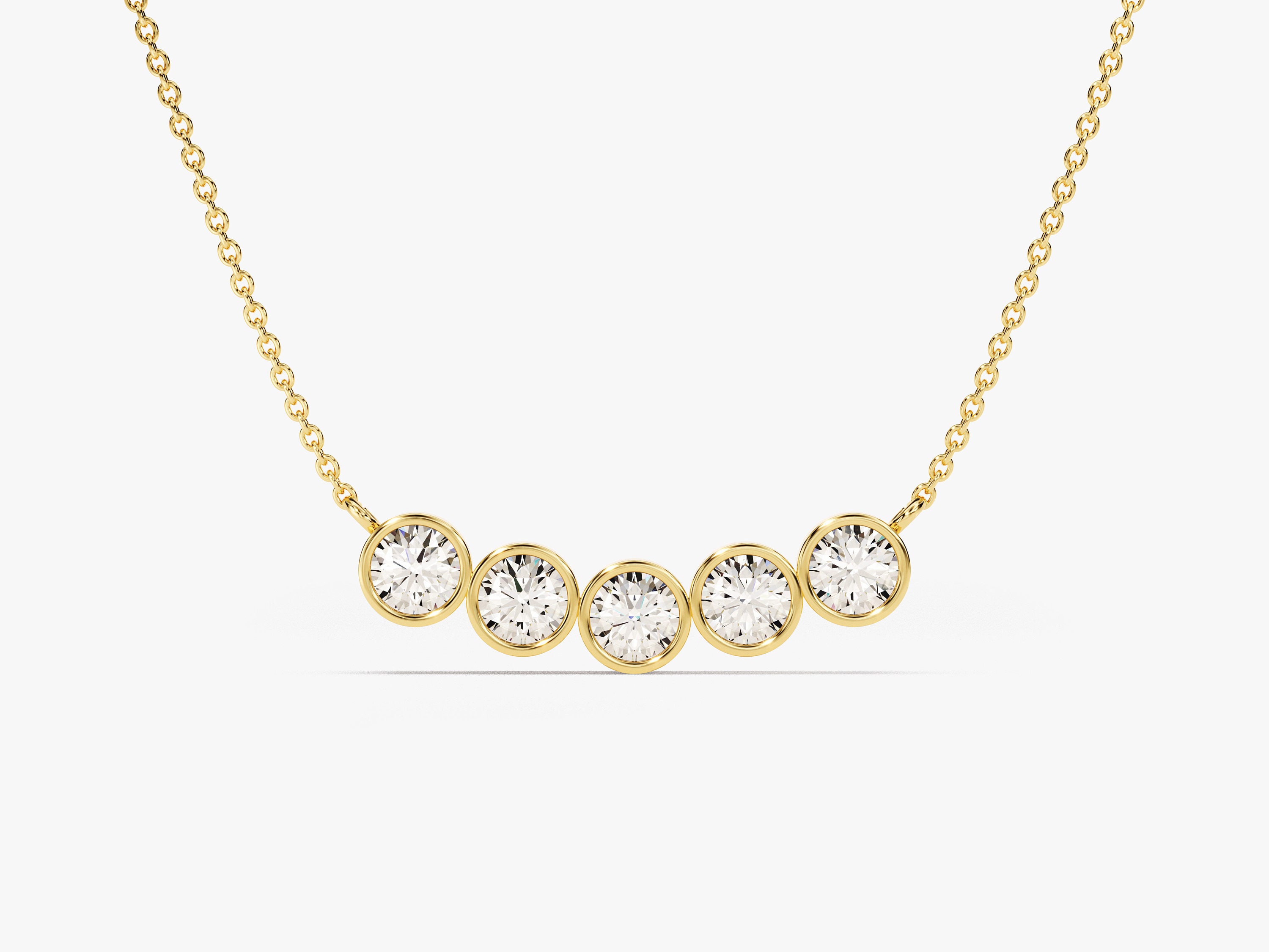 Bezel Family Birthstone Necklace in Sterling Silver