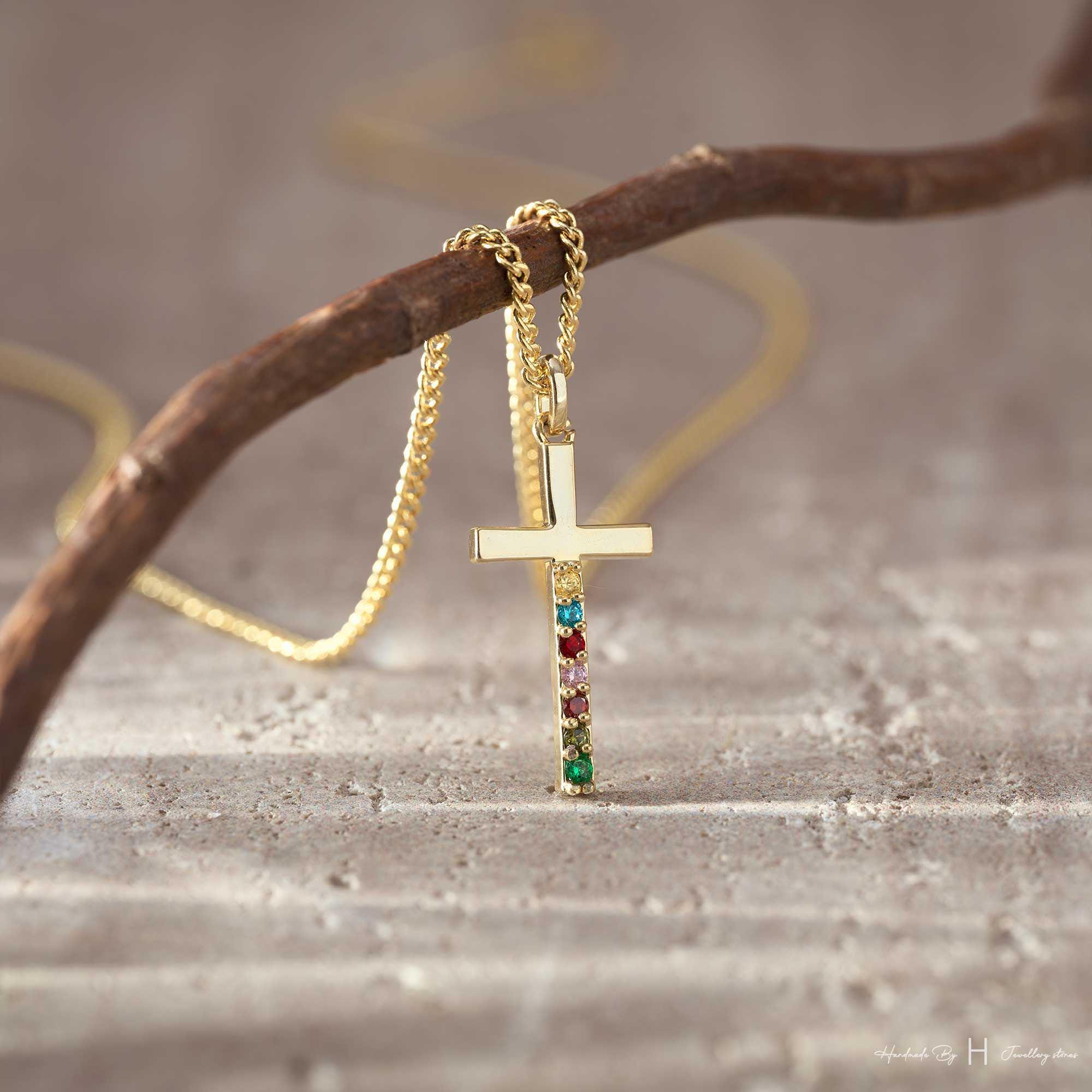 Men's Birthstone Necklace with Zircon Pendant in Pure Copper