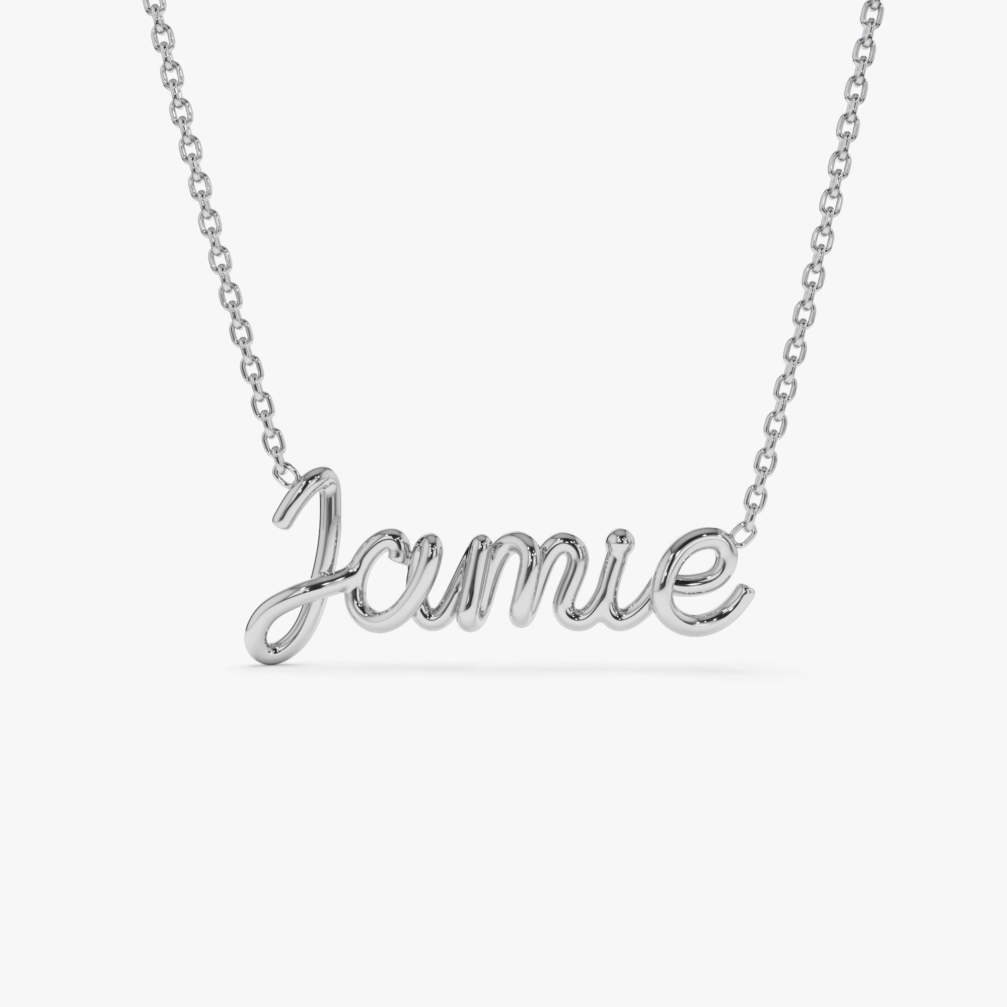 14K Solid Gold Script Name Necklace