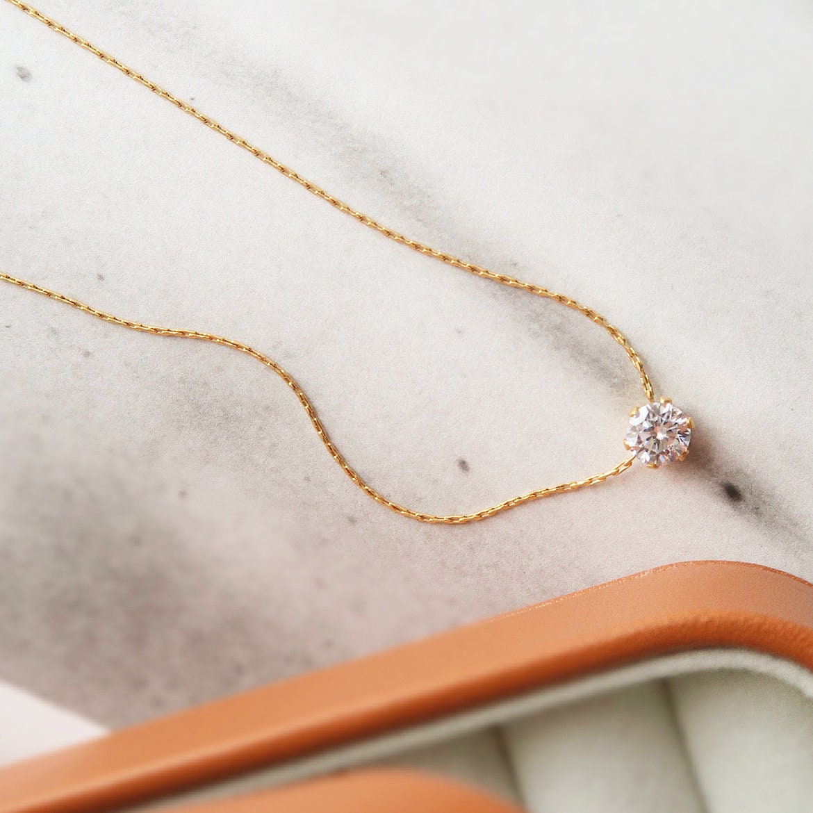 Gold Finish Stainless Steel Cubic Zirconia Choker Necklace