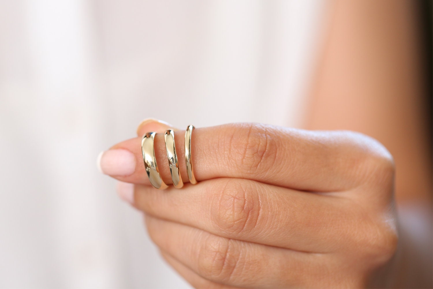 14K Solid Gold 4mm Classic Dome Wedding Band