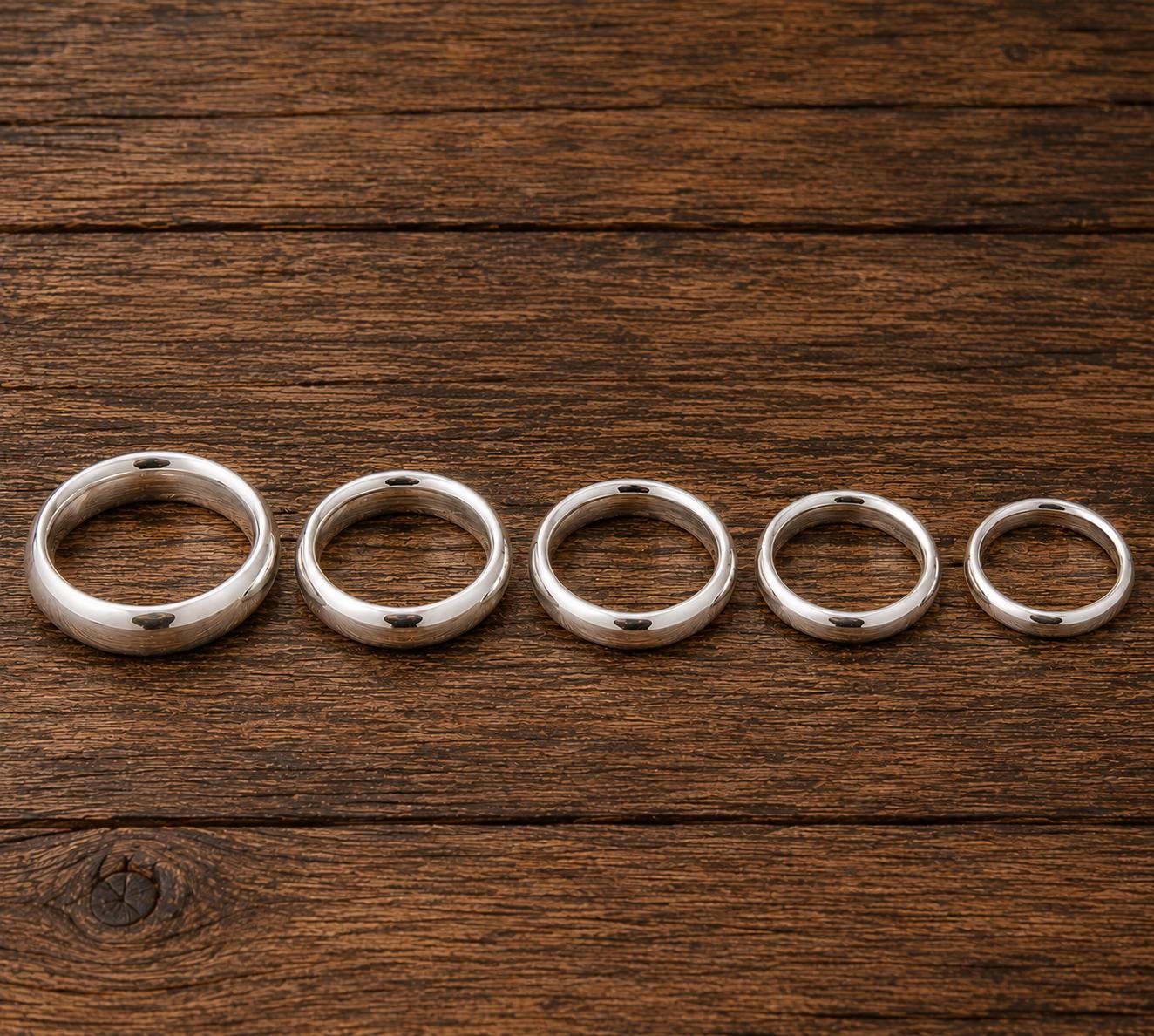 Sterling Silver Comfort Fit Half-Dome Wedding Band