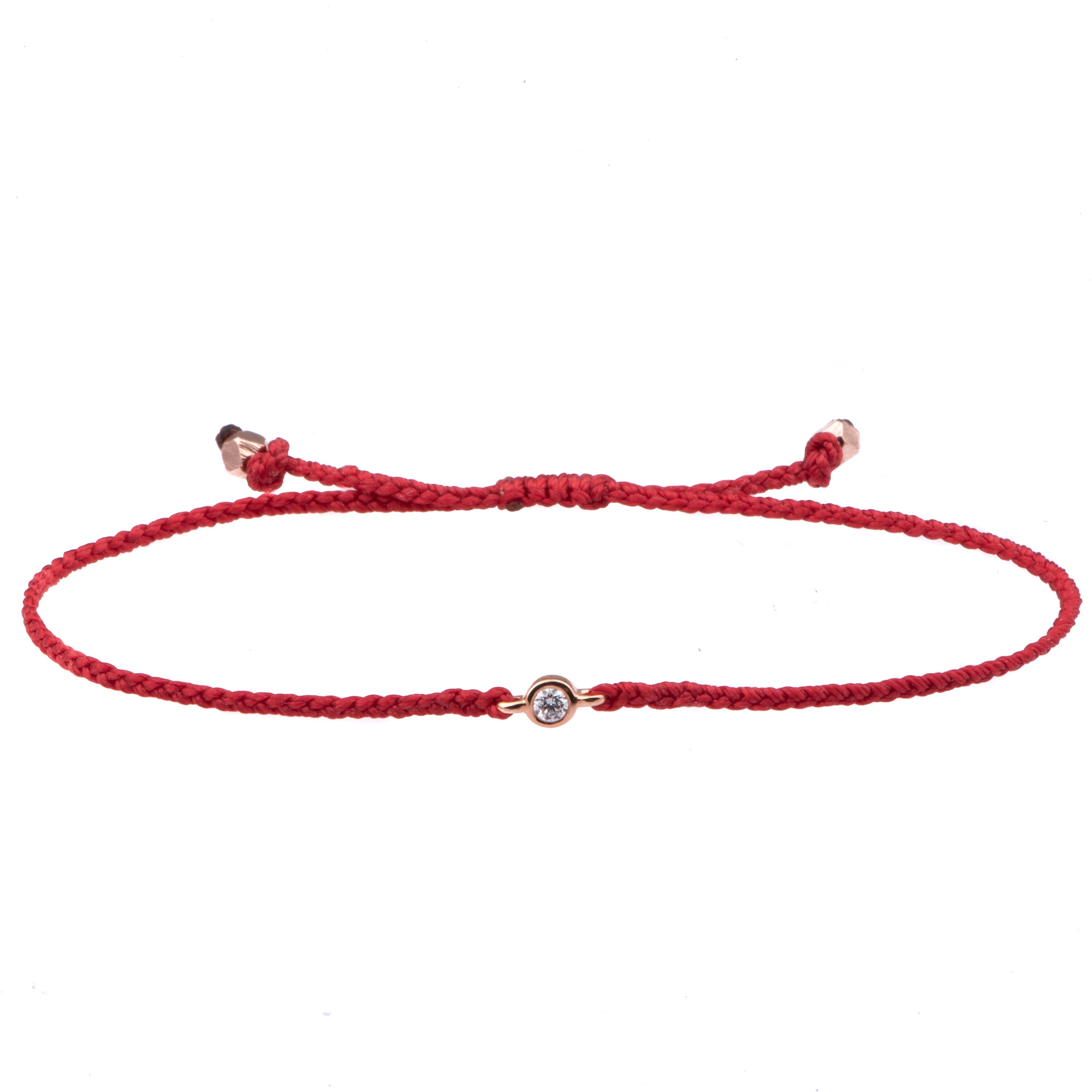 14K Gold Diamond Cord Bracelet with Water Resistant Nylon Cord