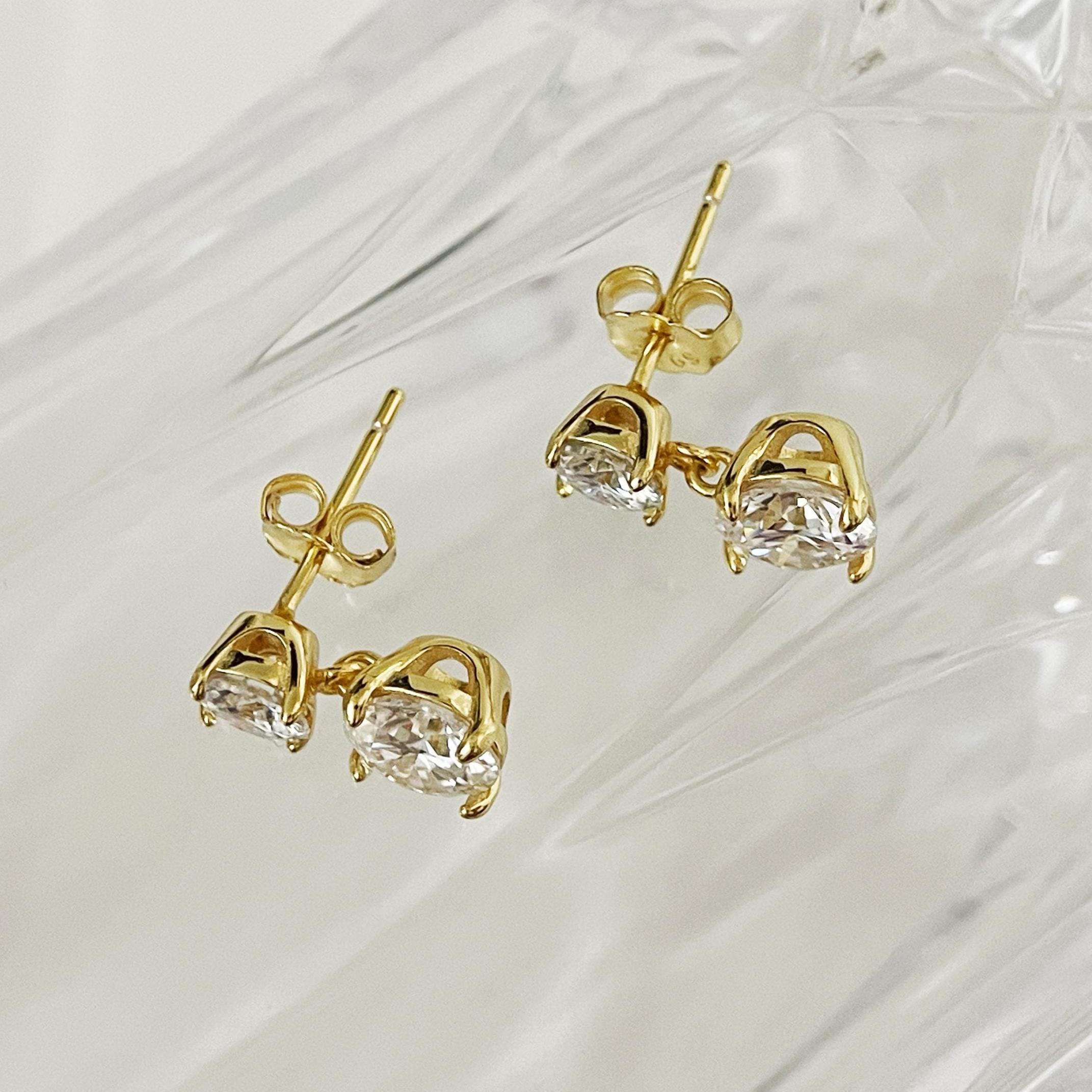 Certified Moissanite Double Drop Earrings in 925 Sterling Silver