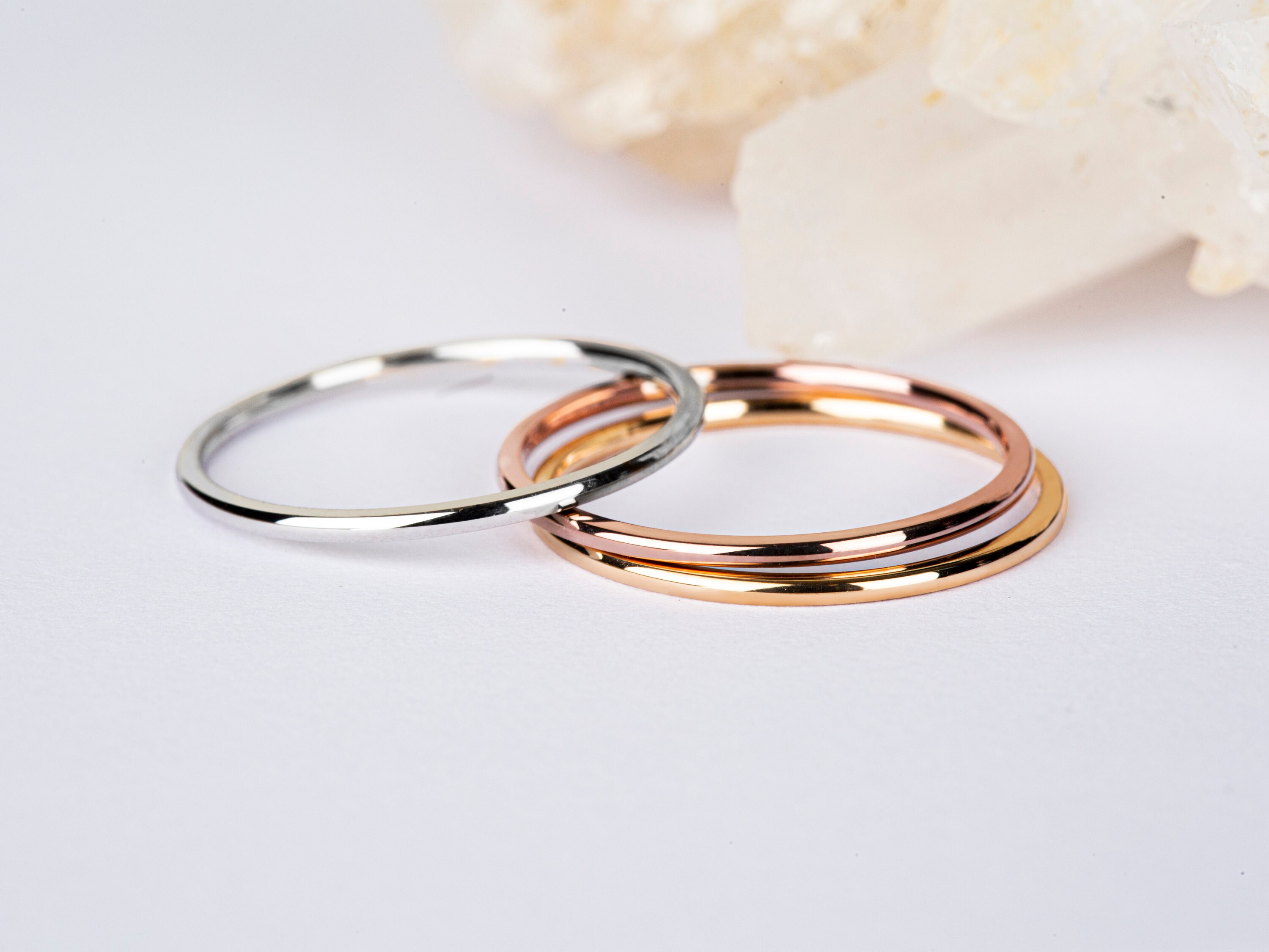 Solid Gold Thin Wedding Band, 1mm Minimalist Ring