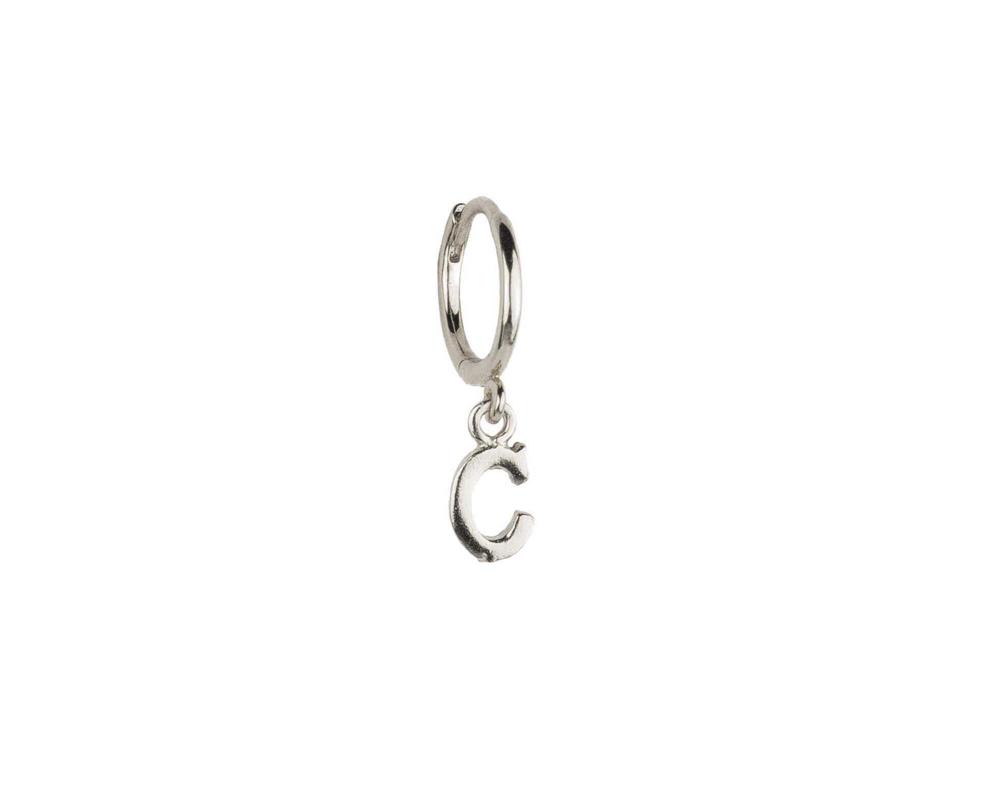 Gold Initial Hoop Earring in 18K Gold Plated Sterling Silver