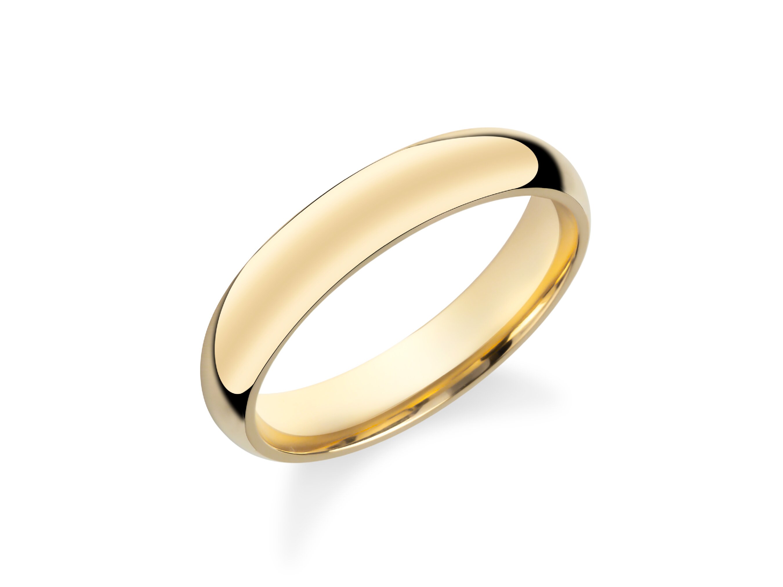 4mm Polished Dome Wedding Band in 10K 14K 18K Gold