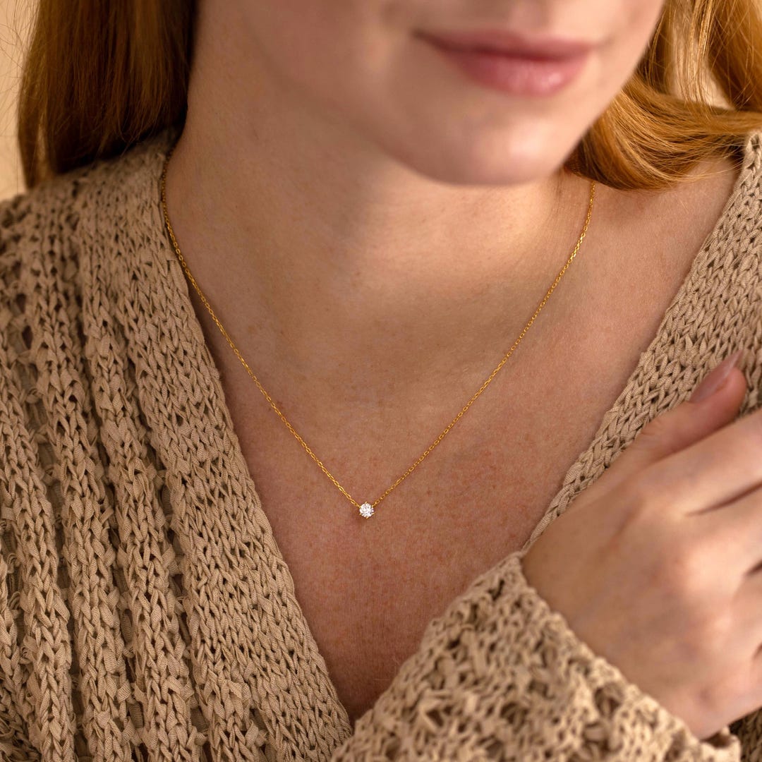 Gold Finish Stainless Steel Cubic Zirconia Choker Necklace