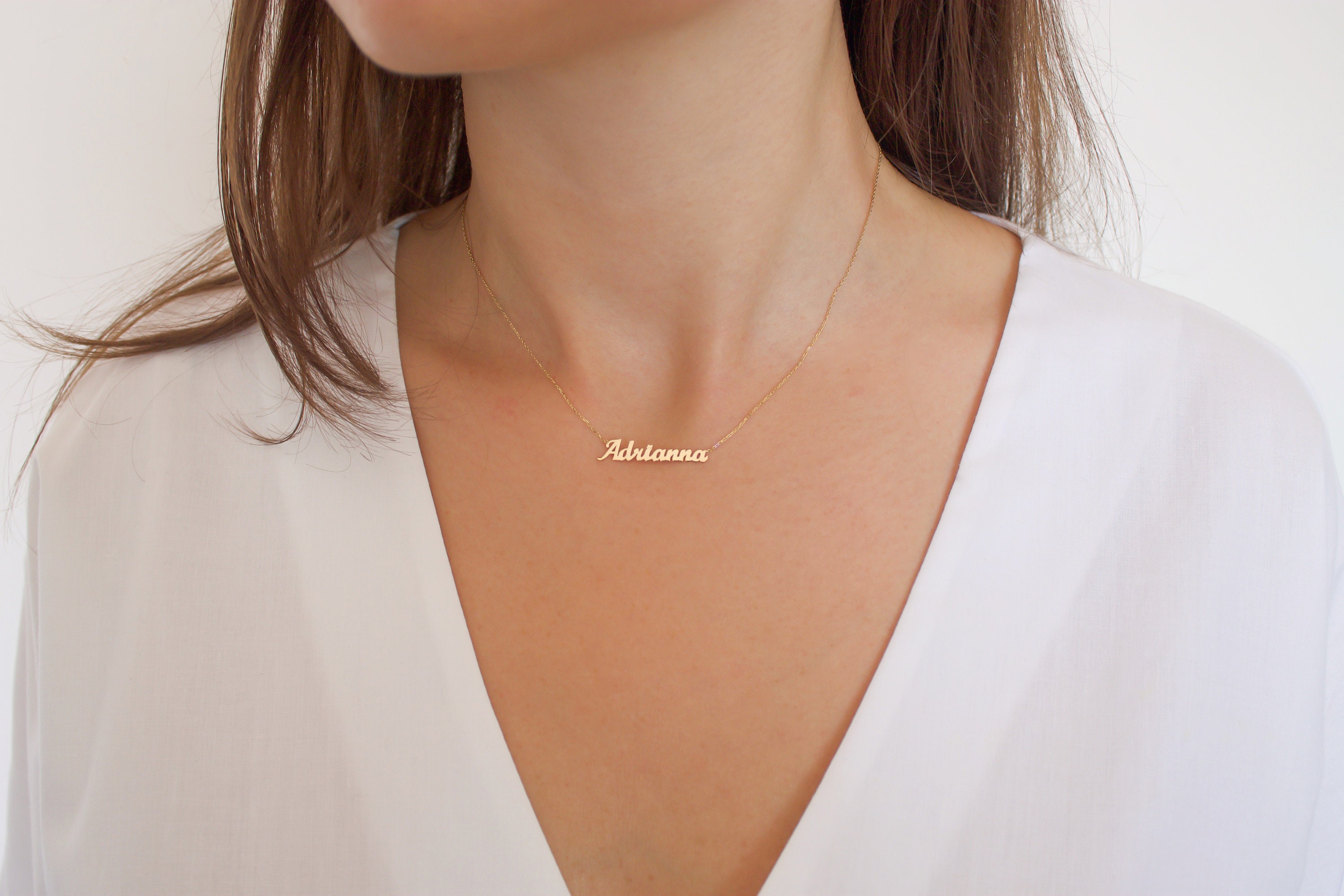 14K Solid Gold Name Necklace