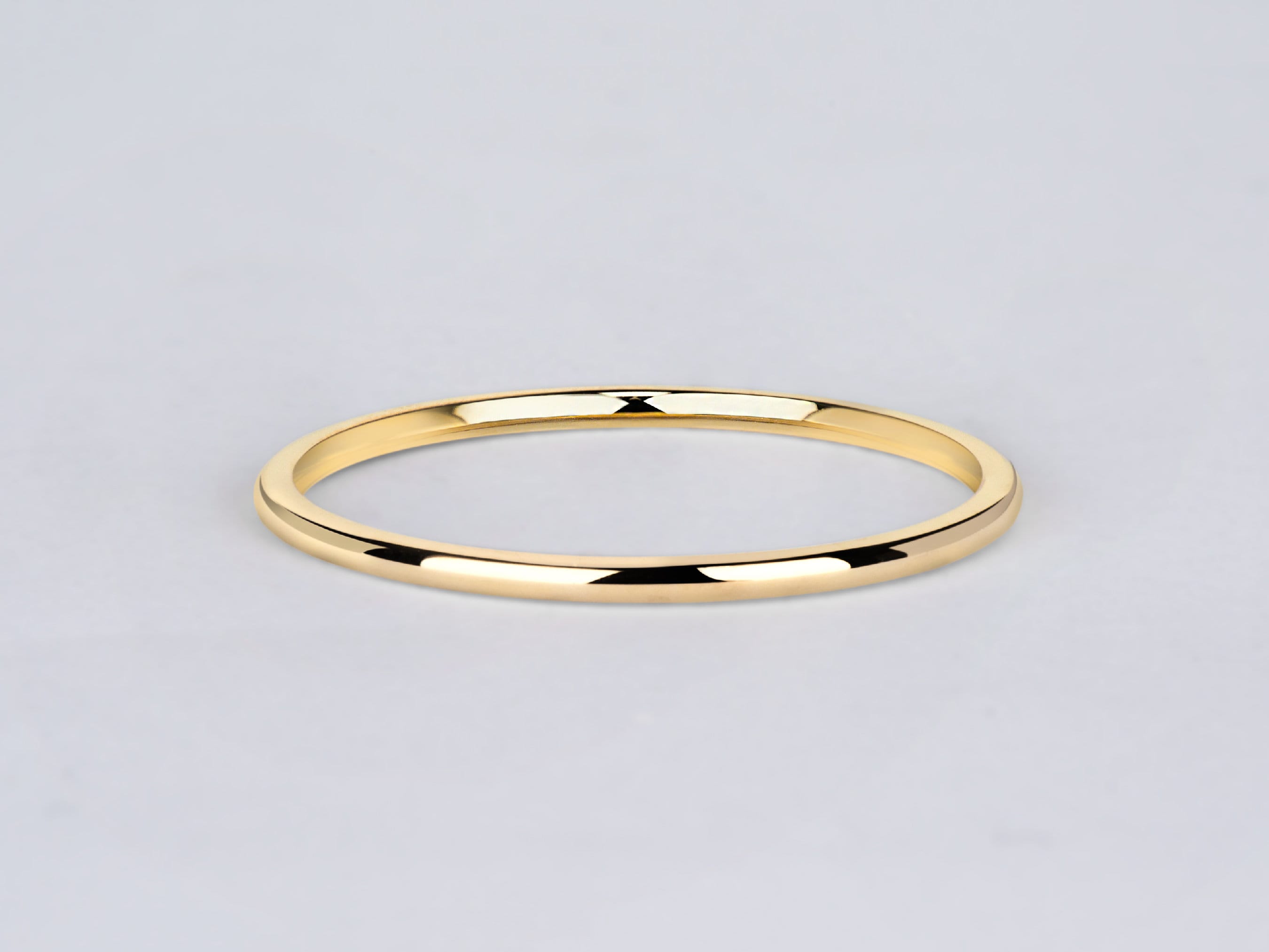 Solid Gold Thin Wedding Band, 1mm Minimalist Ring